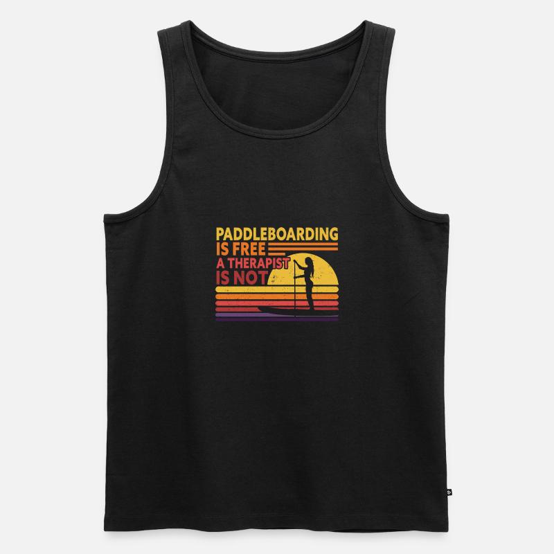 SUP Paddle Board Paddleboarding - Männer Premium Bio Tank Top - Schwarz