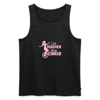 Einradfahrerin Coole Mädchen Fahren Einrad - Männer Premium Bio Tank Top - Schwarz - Vorne - Michal (187cm)