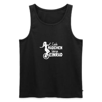 Einradfahrerin Coole Mädchen Fahren Einrad - Männer Premium Bio Tank Top - Schwarz - Vorne - Michal (187cm)