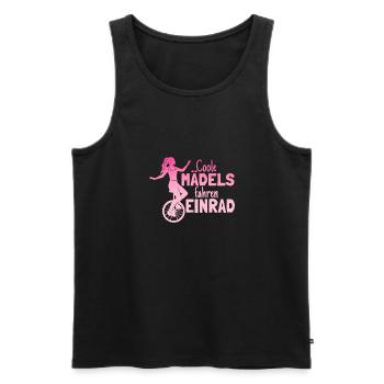 Einradfahrerin Coole Mädels Fahren Einrad - Männer Premium Bio Tank Top - Schwarz - Vorne - Michal (187cm)