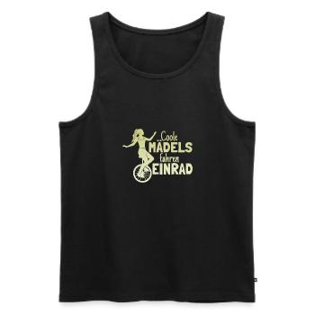 Einradfahrerin Coole Mädels Fahren Einrad - Männer Premium Bio Tank Top - Schwarz - Vorne - Michal (187cm)