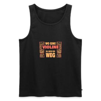 Saying violin - Men's Premium Organic Tank Top - black - Front - Michal (187cm)