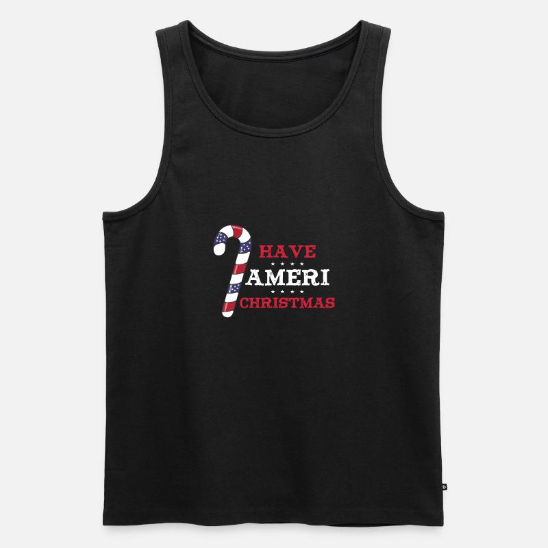 Have Ameri Christmas - Männer Premium Bio Tank Top - Schwarz