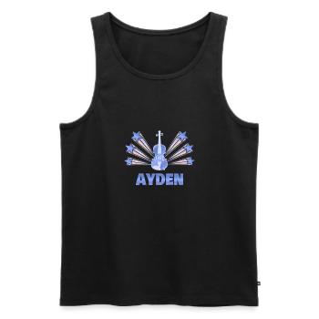 Geige Ayden - Männer Premium Bio Tank Top - Schwarz - Vorne - AI Model Male 178 light (178cm)