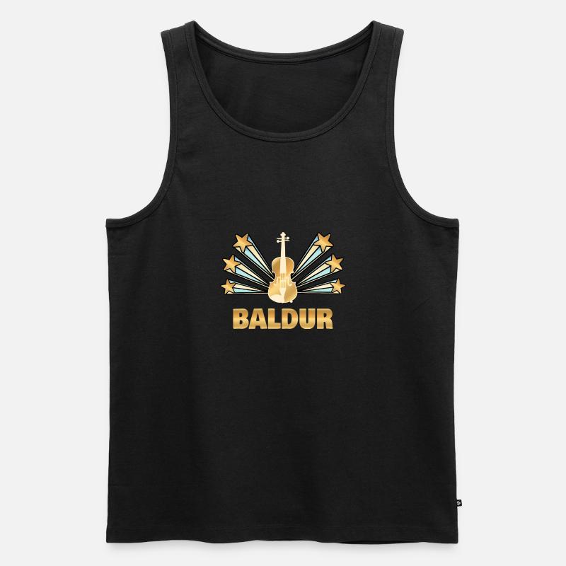 Geige Baldur - Männer Premium Bio Tank Top - Schwarz