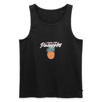 Style de vie échangiste J’ai le goût des ananas - Débardeur bio Premium Homme - noir - Devant - AI Model Male 178 light (178cm)