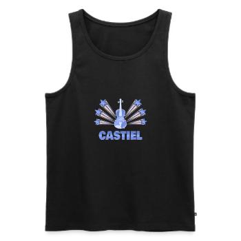 Castiel als Musikinstrument - Männer Premium Bio Tank Top - Schwarz - Vorne - AI Model Male 178 light (178cm)