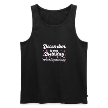 Décembre est mon anniversaire Oui tout le mois né - Débardeur bio Premium Homme - noir - Devant - AI Model Male 178 light (178cm)