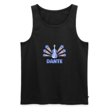 Dante als Musikinstrument - Männer Premium Bio Tank Top - Schwarz - Vorne - AI Model Male 178 light (178cm)