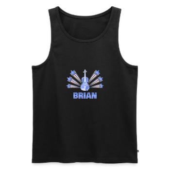 Brian als Musikinstrument - Männer Premium Bio Tank Top - Schwarz - Vorne - AI Model Male 178 light (178cm)