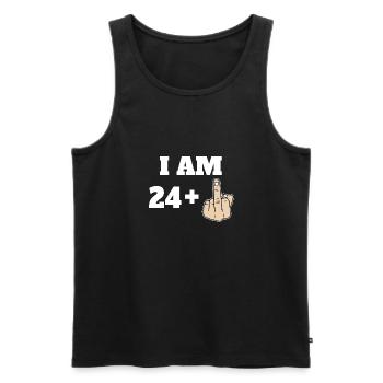 I Am 24 + 1 Sarcastic Funny 25th Birthday Turning - Men's Premium Organic Tank Top - black - Front - Michal (187cm)