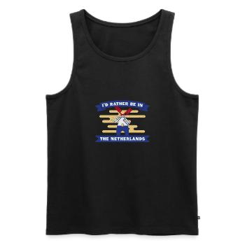 Niederlande Trafition Reise Holzschuh Flagge - Männer Premium Bio Tank Top - Schwarz - Vorne - Michal (187cm)