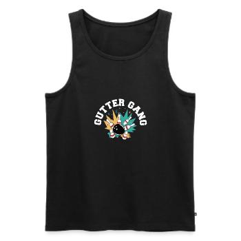 Gutter Gang Funny Bowling Team Club Coach Bowler - Men's Premium Organic Tank Top - black - Front - AI Model Male 178 light (178cm)