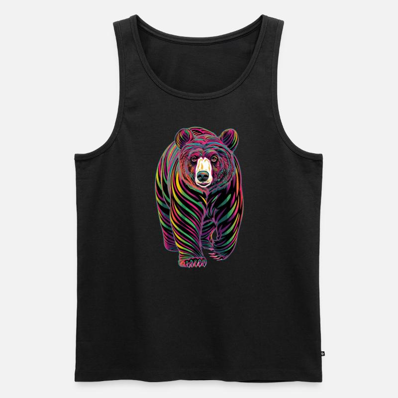 Bär Abstrakte Kunst - Männer Premium Bio Tank Top - Schwarz