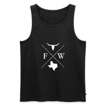 Fort Worth - Männer Premium Bio Tank Top - Schwarz - Vorne - AI Model Male 178 light (178cm)