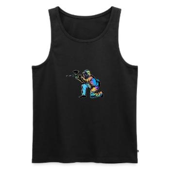 Paintball - Men's Premium Organic Tank Top - black - Front - Michal (187cm)