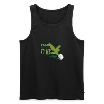 Golf Geschenk Witz Golfspieler Golfer - Männer Premium Bio Tank Top - Schwarz - Vorne - Michal (187cm)