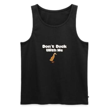 Funny Rubber Duck Meme Sarcastic Duck Mom Dad - Men's Premium Organic Tank Top - black - Front - AI Model Male 178 light (178cm)