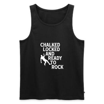 Chalked Locked And Ready To Rock Rock Climber Boul - Männer Premium Bio Tank Top - Schwarz - Vorne - Michal (187cm)