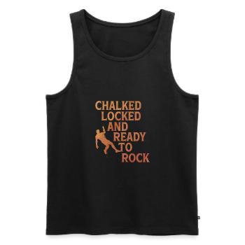 Chalked Locked And Ready To Rock Rock Climber Boul - Männer Premium Bio Tank Top - Schwarz - Vorne - Michal (187cm)