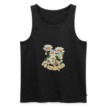 Être Unique, Fleur Des Prés, Abeilles - Débardeur bio Premium Homme - noir - Devant - Michal (187cm)
