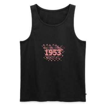 Retro 1953 - Men's Premium Organic Tank Top - black - Front - AI Model Male 178 light (178cm)