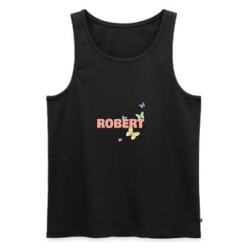 Gift for Robert - Men's Premium Organic Tank Top - black - Front - AI Model Male 178 light (178cm)