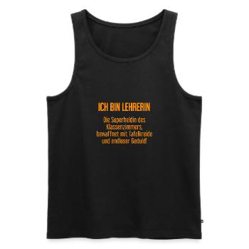 Lehrerin - Die Superheldin des Klassenzimmers! - Männer Premium Bio Tank Top - Schwarz - Vorne - Michal (187cm)