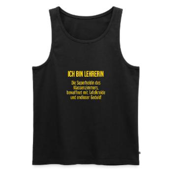Lehrerin - Die Superheldin des Klassenzimmers! - Männer Premium Bio Tank Top - Schwarz - Vorne - Michal (187cm)