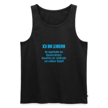Lehrerin - Die Superheldin des Klassenzimmers! - Männer Premium Bio Tank Top - Schwarz - Vorne - Michal (187cm)