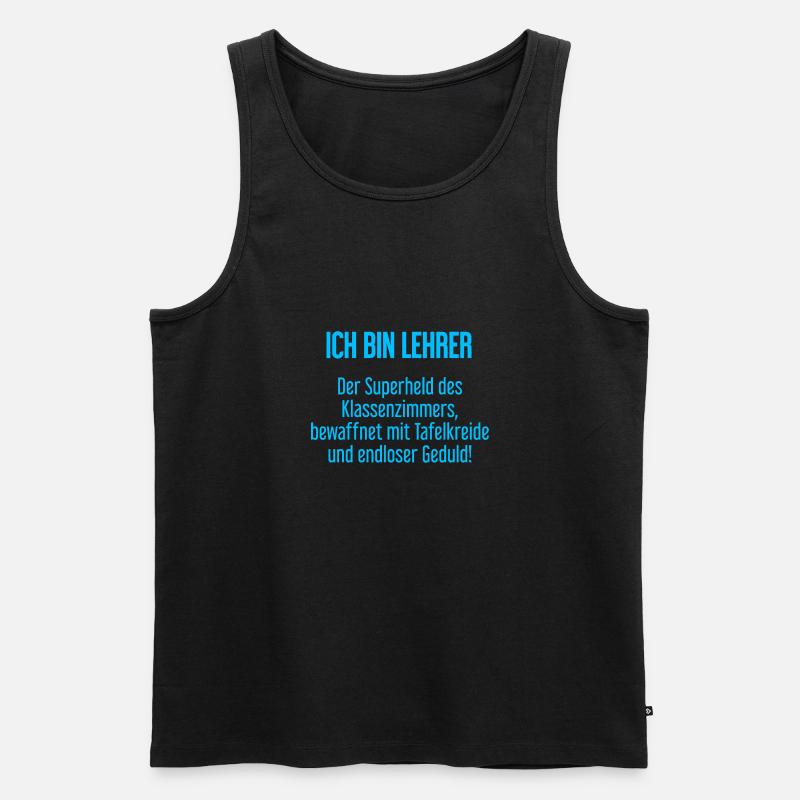 Lehrer - Der Superheld des Klassenzimmers! - Männer Premium Bio Tank Top - Schwarz