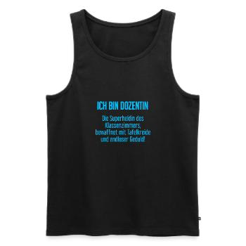 Dozentin - Die Superheldin des Klassenzimmers! - Männer Premium Bio Tank Top - Schwarz - Vorne - Michal (187cm)