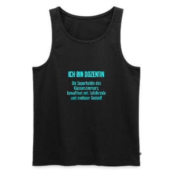 Dozentin - Die Superheldin des Klassenzimmers! - Männer Premium Bio Tank Top - Schwarz - Vorne - Michal (187cm)
