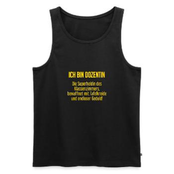 Dozentin - Die Superheldin des Klassenzimmers! - Männer Premium Bio Tank Top - Schwarz - Vorne - Michal (187cm)