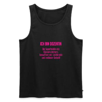 Dozentin - Die Superheldin des Klassenzimmers! - Männer Premium Bio Tank Top - Schwarz - Vorne - Michal (187cm)