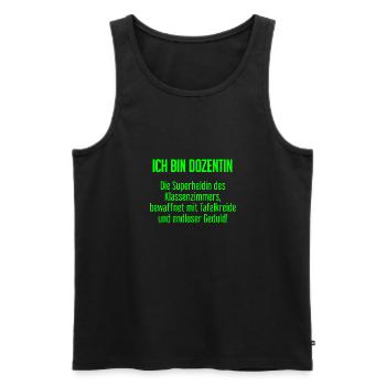 Dozentin - Die Superheldin des Klassenzimmers! - Männer Premium Bio Tank Top - Schwarz - Vorne - Michal (187cm)