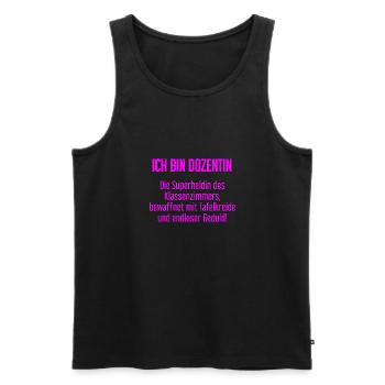 Dozentin - Die Superheldin des Klassenzimmers! - Männer Premium Bio Tank Top - Schwarz - Vorne - Michal (187cm)