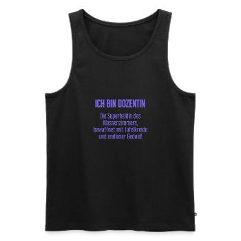Dozentin - Die Superheldin des Klassenzimmers! - Männer Premium Bio Tank Top - Schwarz - Vorne - Michal (187cm)