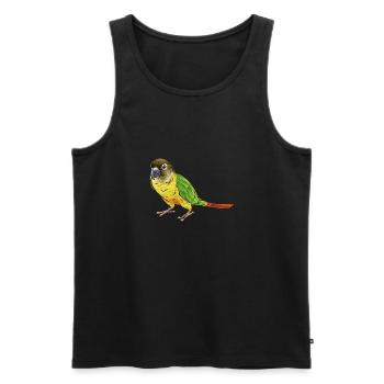 Perruche Molina Perroquet Perruche oiseau - Débardeur bio Premium Homme - noir - Devant - Michal (187cm)