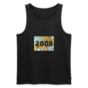 Year 2008 - Men's Premium Organic Tank Top - black - Front - AI Model Male 178 light (178cm)
