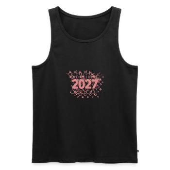 2027 - Men's Premium Organic Tank Top - black - Front - AI Model Male 178 light (178cm)