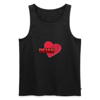Vorname Dejan - Männer Premium Bio Tank Top - Schwarz - Vorne - AI Model Male 178 light (178cm)