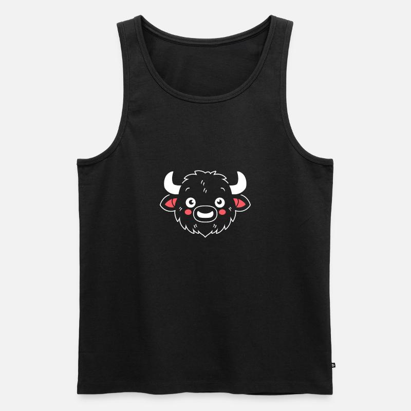 Büffel - Männer Premium Bio Tank Top - Schwarz