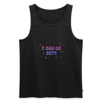 Je peux faire les deux bisexuels LGBTQ Bi Pride Pansexual - Débardeur bio Premium Homme - noir - Devant - Michal (187cm)