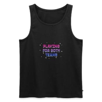 Playing for Both Teams Bisexual LGBTQ Bi Pride - Men's Premium Organic Tank Top - black - Front - Michal (187cm)