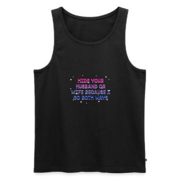 Je vais dans les deux sens Bisexuel LGBTQ Bi Pride Sarcastique - Débardeur bio Premium Homme - noir - Devant - Michal (187cm)