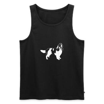 Cadeau de chien Springer Spaniel anglais - Débardeur bio Premium Homme - noir - Devant - AI Model Male 178 light (178cm)