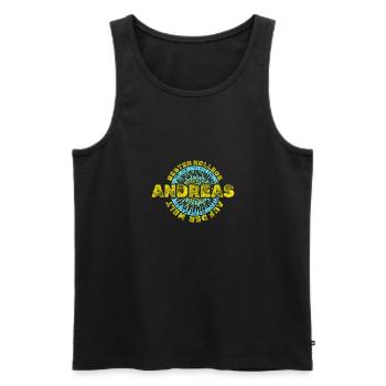 Arbeitskollege Andreas - Männer Premium Bio Tank Top - Schwarz - Vorne - AI Model Male 178 light (178cm)