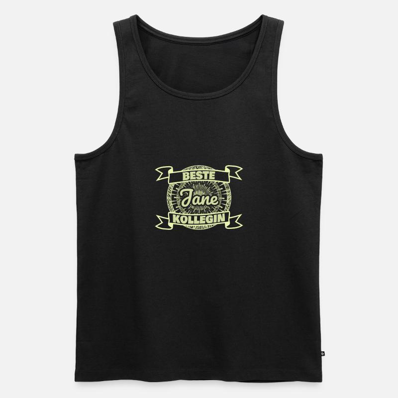 Arbeitskollegin Jane - Männer Premium Bio Tank Top - Schwarz
