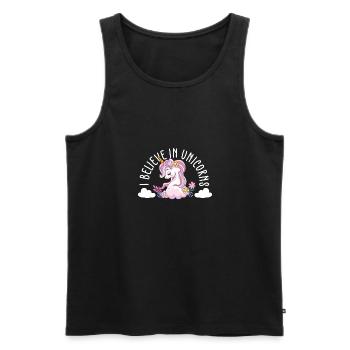 Lustiger Einhorn Spruch I Einhörner - Männer Premium Bio Tank Top - Schwarz - Vorne - Michal (187cm)